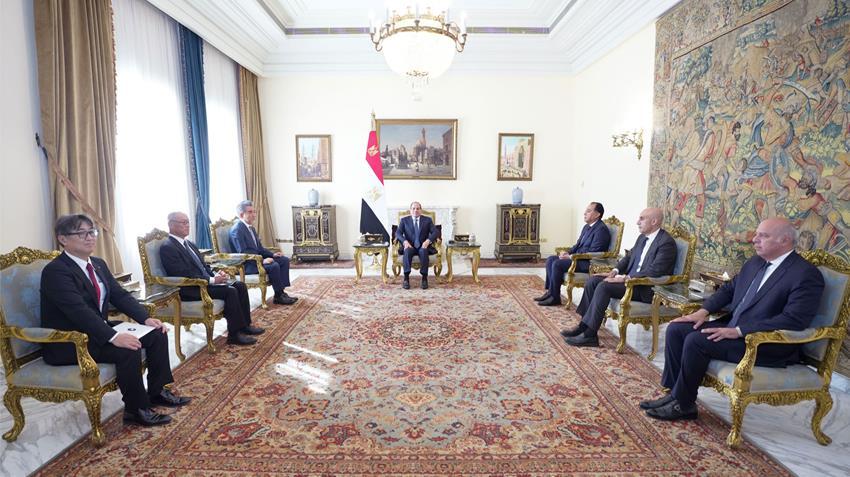 الرئيس السيسي يستقبل رئيس جامعة هيروشيما اليابانية ميتسو أوتشي ويؤكد الحرص على التوسع في التعاون في المجالات التعليمية والتربوية