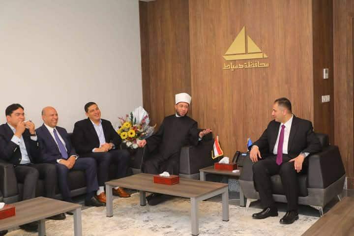 محافظ دمياط يستقبل وزير الأوقاف فى مستهل زيارته للمحافظة احتفالاً بالعيد القومى ال776